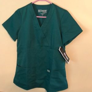 Green greys anatomy scrub top. Brand new with tags